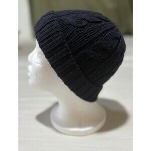 Uniqlo Winter Hat Boy/Girl Blue Ribbed Stretch Heat-Tech Knit Beanie, One size